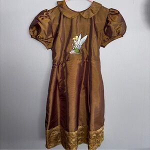 Vintage Tinker Bell Dress The Disney Store Size 7/8 Girls Dark Olive Green/Brown